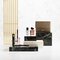 YSL beauty products on luxury marble plinths.