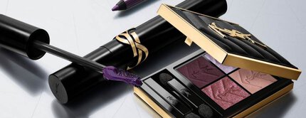 YSL purple eye makeup products and palette