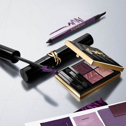 YSL purple eye makeup products and palette