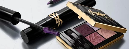 YSL purple eye makeup products and palette