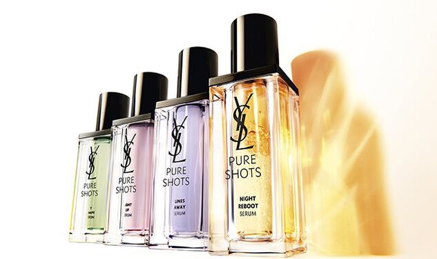 Four YSL Pure Shots skincare serums.