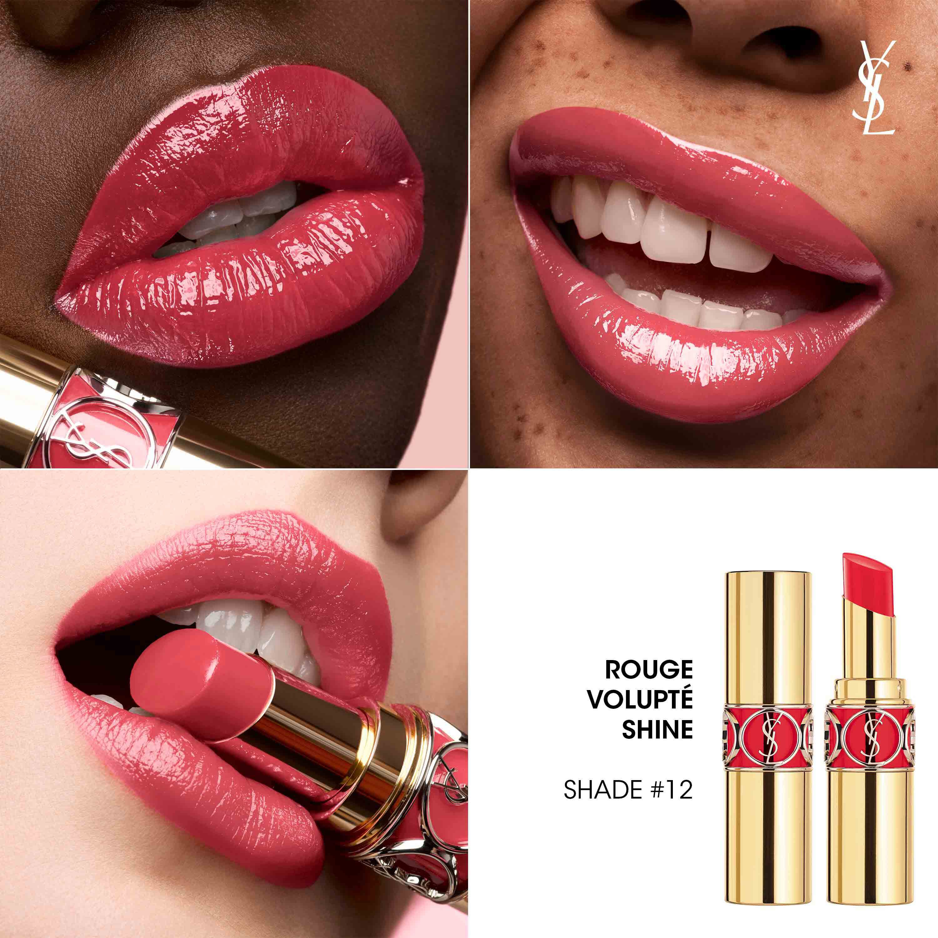 Shine Lipstick Balm Ysl Volupte Shine 12 Rouge VoluptÃ© Shine 12