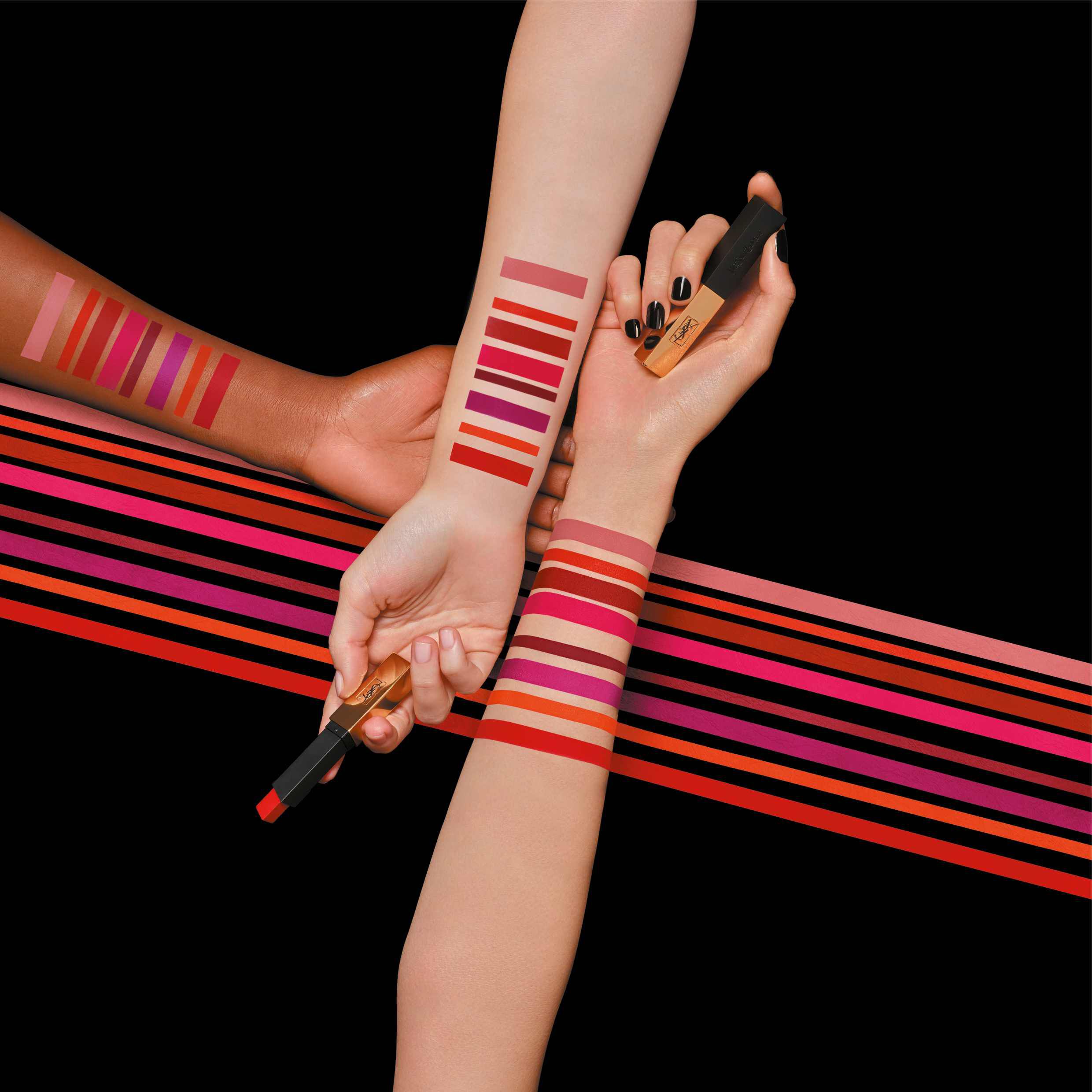 Rouge pur couture the new arrivals slim matte lipstick swatches