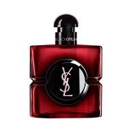 Black Opium Over Red bottle in deep red lacquer with a black center and YSL logo.