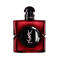 Black Opium Over Red bottle in deep red lacquer with a black center and YSL logo.
