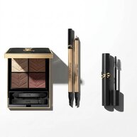 YSL eye makeup products on white background